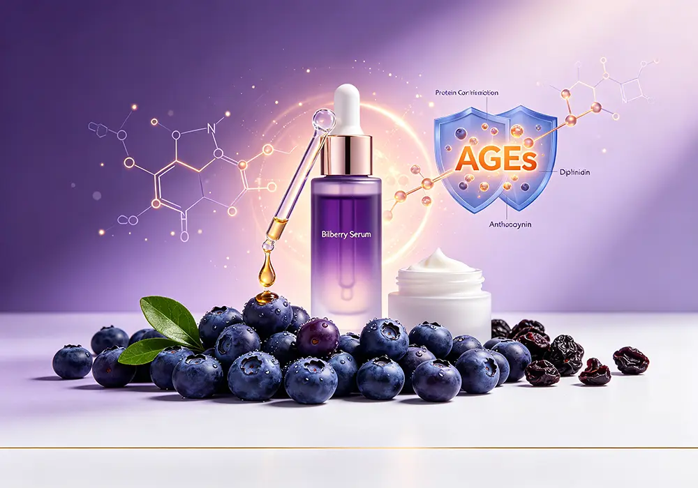 Topical bilberry extract in skincare: Antiglycation and antioxidant effects